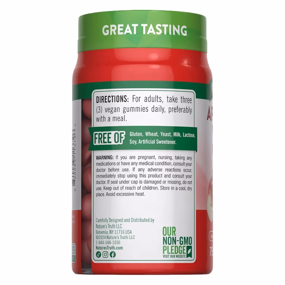 Natures Truth Apple Cider Vinegar 600Mg - 75 Gummies 5