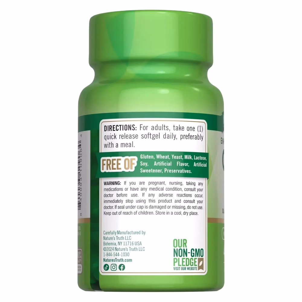 Natures Truth CoQ-10 400Mg Plus Black Pepper Extract 40 Softgels 4