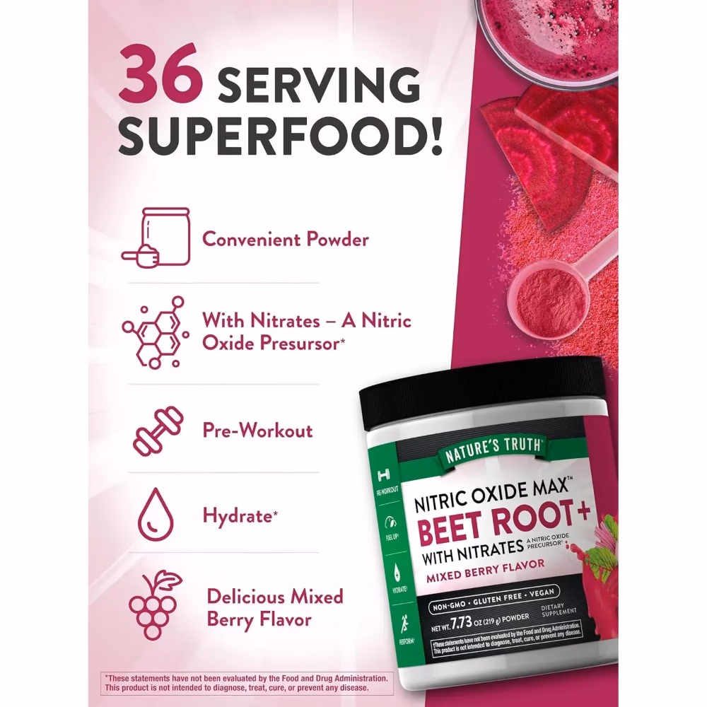 Natures Truth Beet Root + With Nitrates Mixed Berry Flavor - 219gm 3