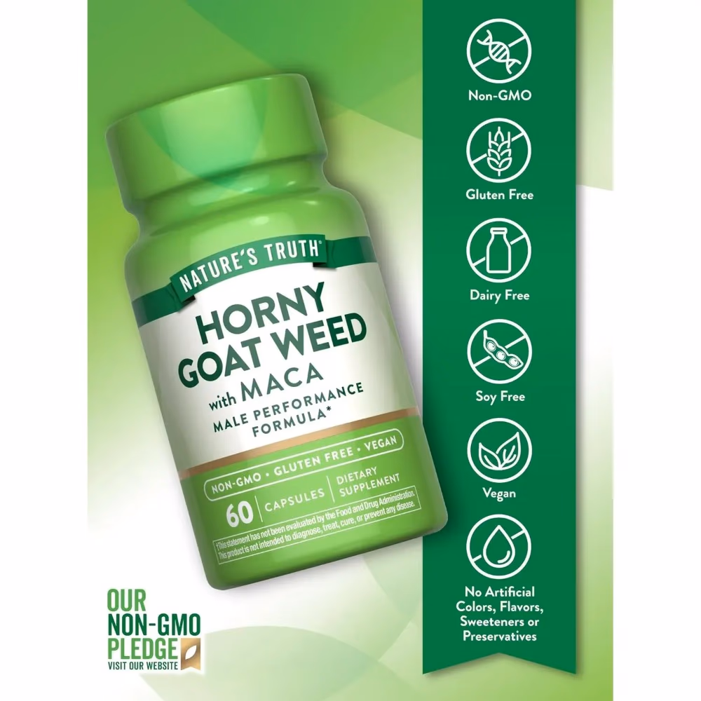 Natures Truth Horny Goat Weed With Maca - 60 Vegetarian Capsules 3