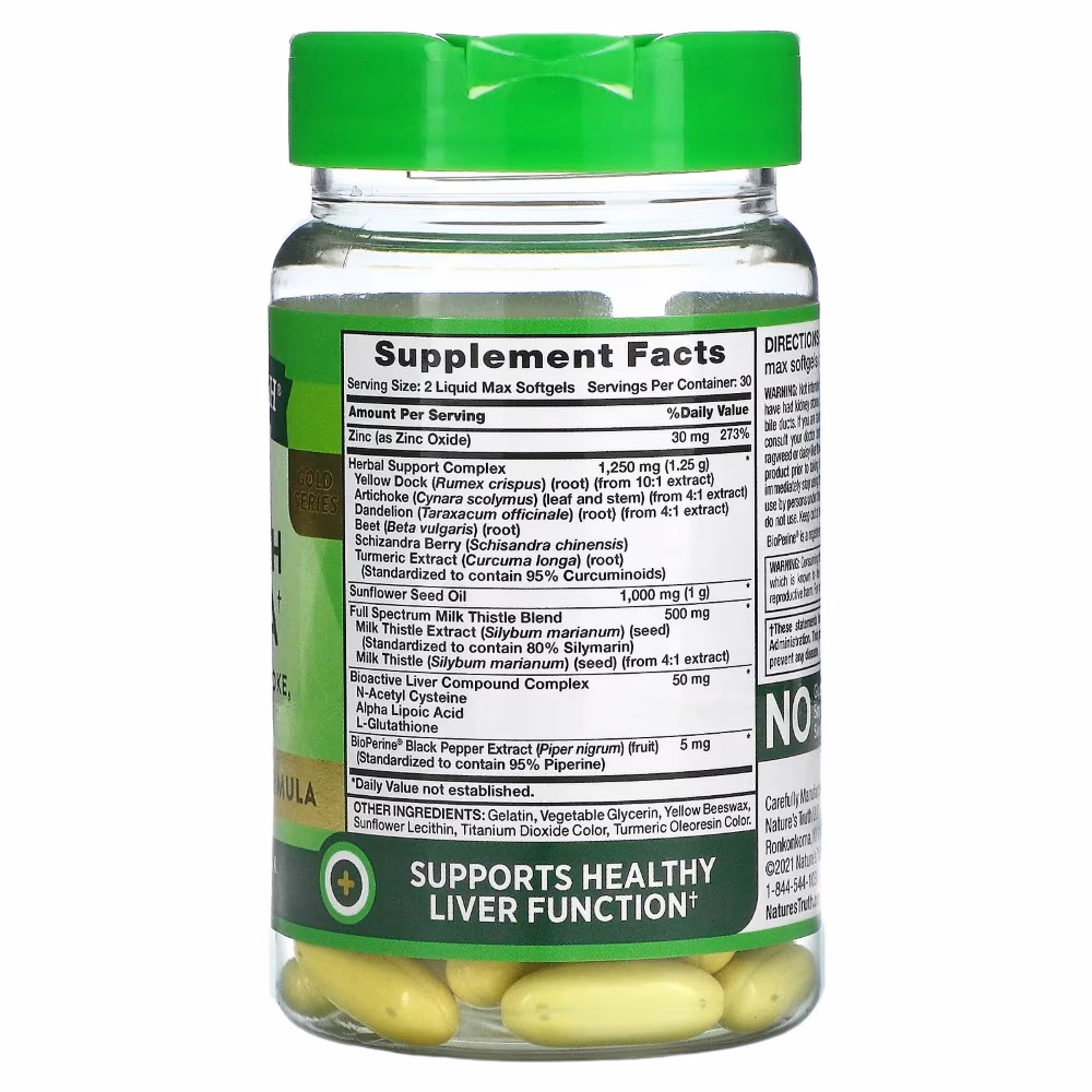 Natures Truth Milk Thistle Liver Health Formula - 60 Softgels 2