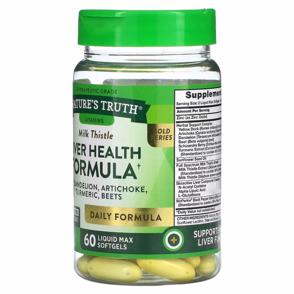 Natures Truth Milk Thistle Liver Health Formula - 60 Softgels 4