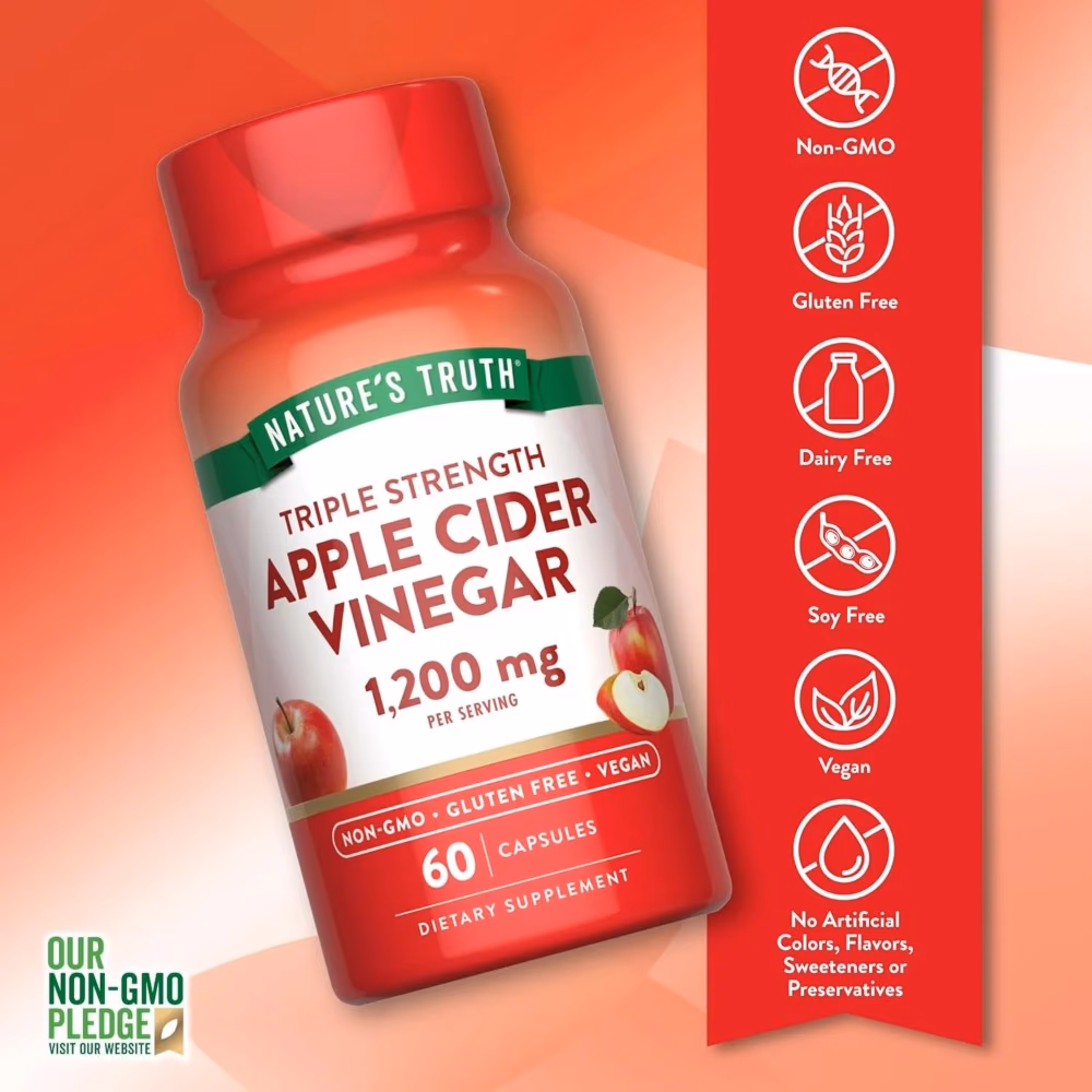 Natures Truth Apple Cider Vinegar 1200Mg - 60 Capsules 2