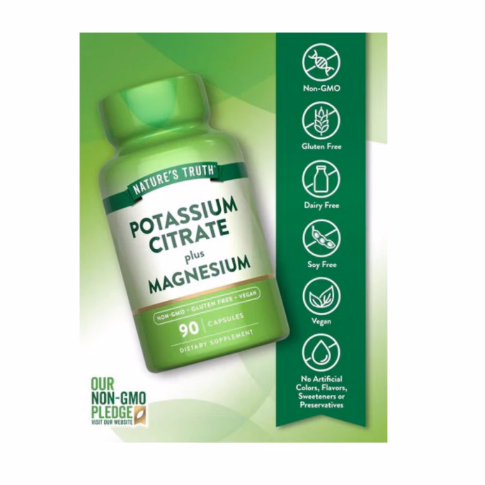 Nature's Truth Potassium Citrate + Magnesium Cap 90s 2