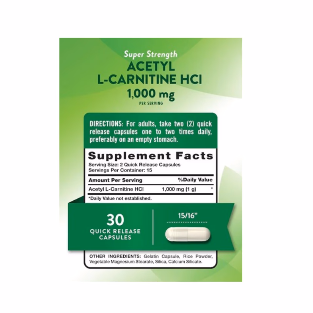 Nature's Truth Acetyl L-Carnitine 1000mg 30 Caps 2