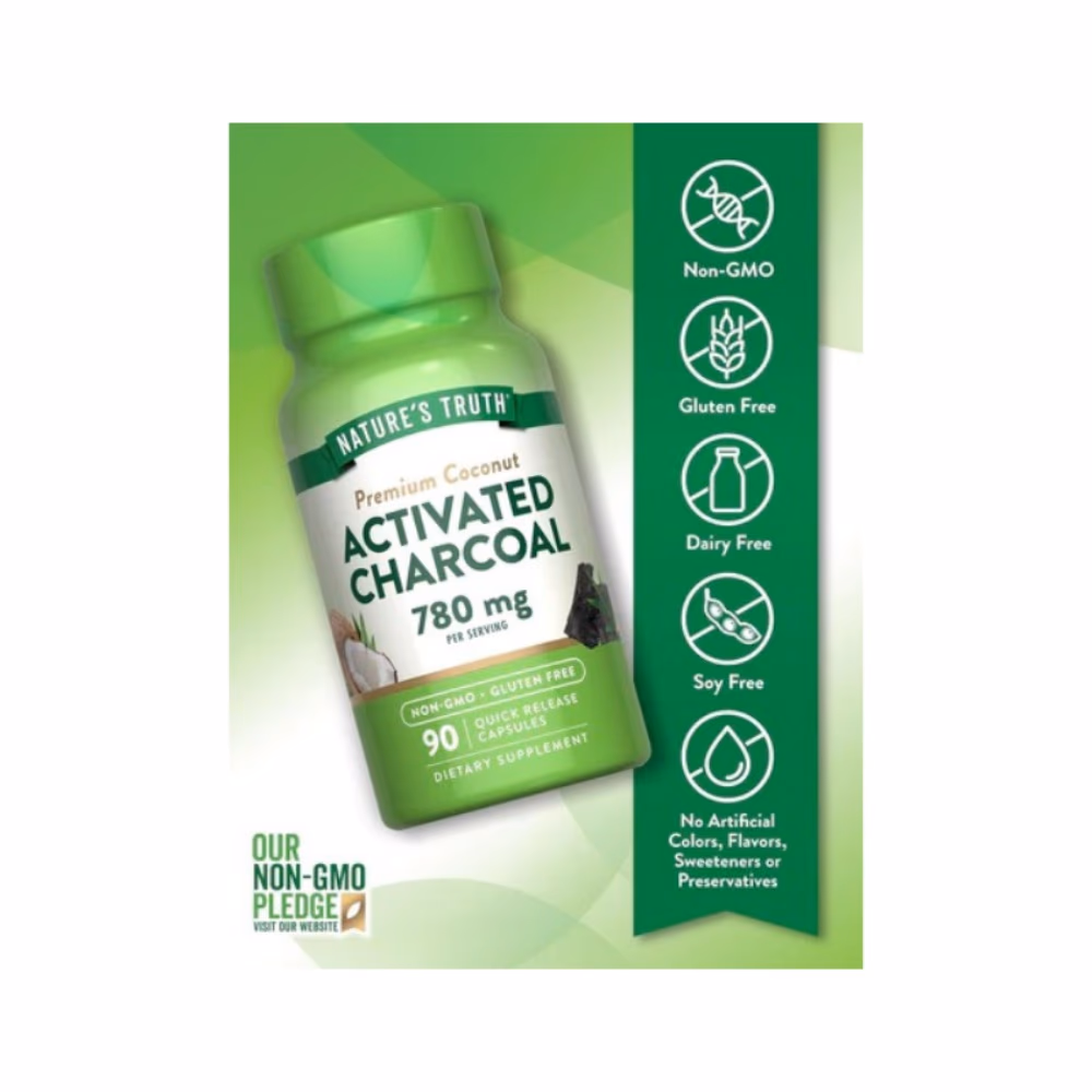 Nature's Truth Activated Charcoal 780mg 90 Caps 3