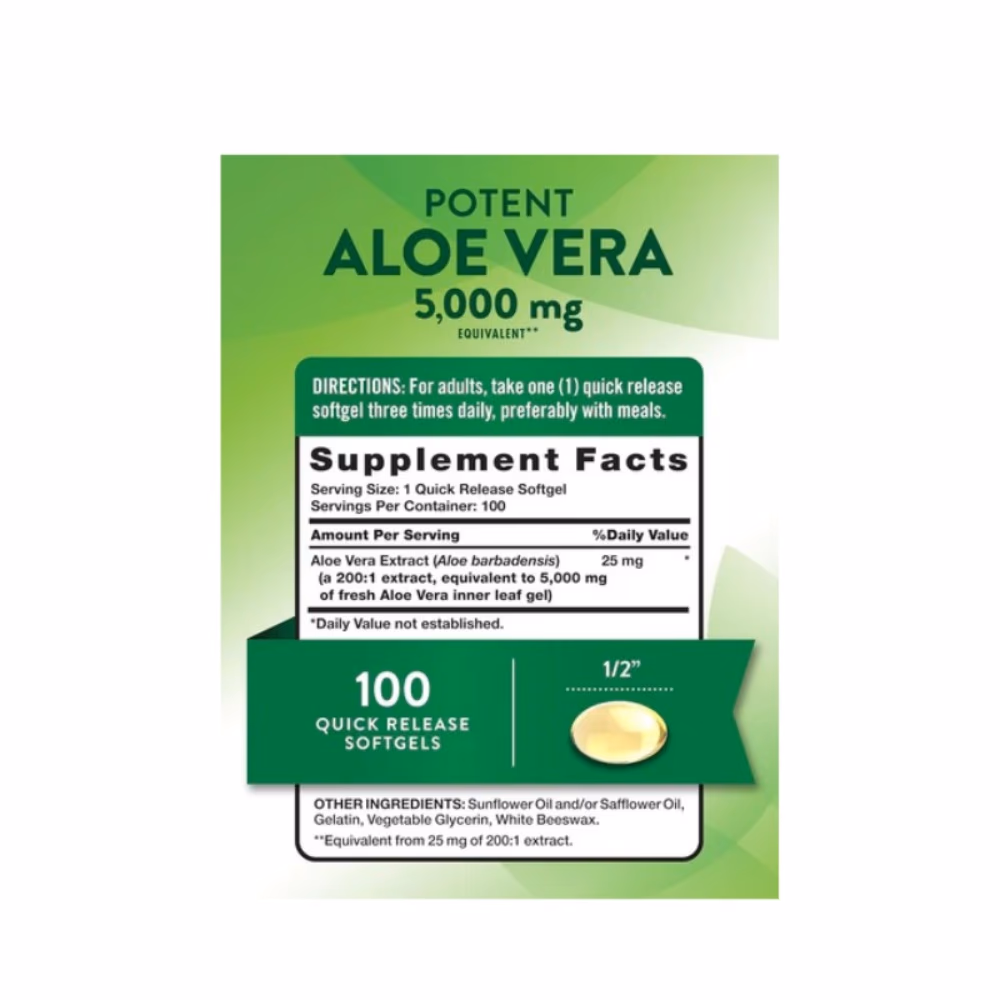 Nature's Truth Aloe Vera 5000mg Softgel 100s 2