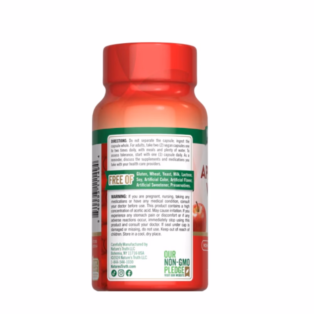 Nature's Truth Apple Cider Vinegar 1200mg 60 Caps 4