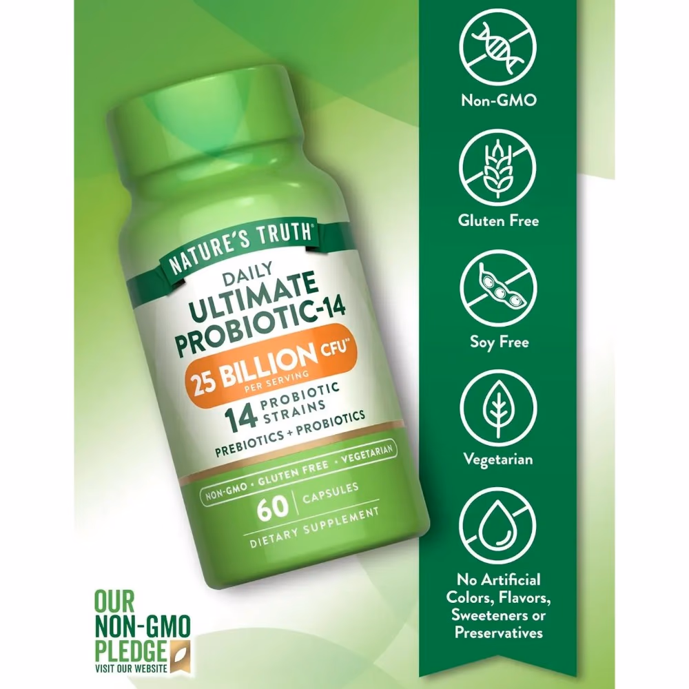 Natures Truth Daily Ultimate Probiotic 25B - 60 Vegetarian Capsules 4