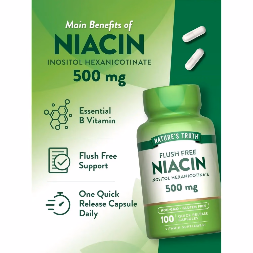 Natures Truth Niacin Inositol 500Mg - 100 Capsules 2