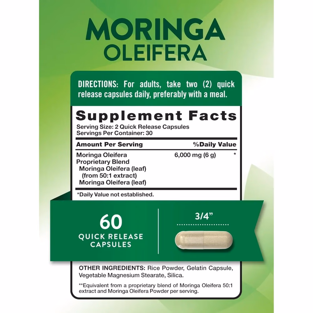 Natures Truth Moringa Oleifera 6000Mg - 60 Capsules 5