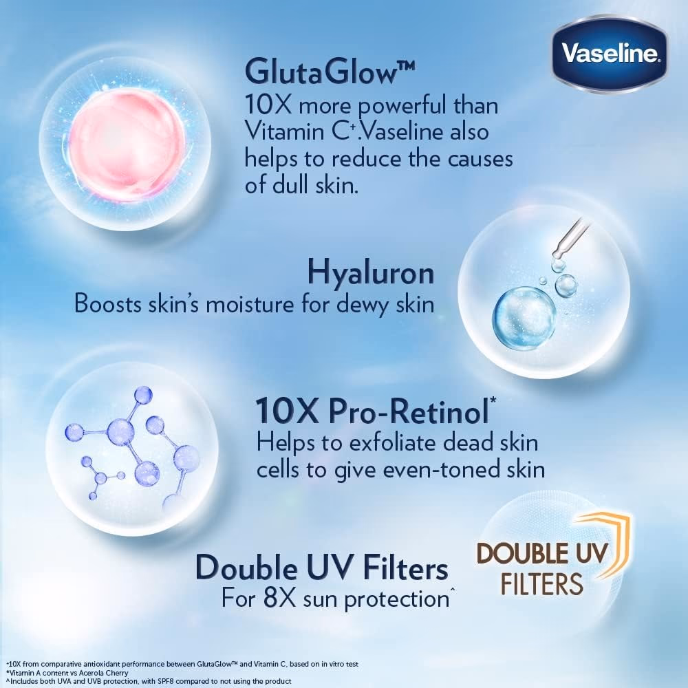 Vaseline Healthy Bright Gluta-Hya Serum Burst UV Lotion Flawless Glow 330ml 4