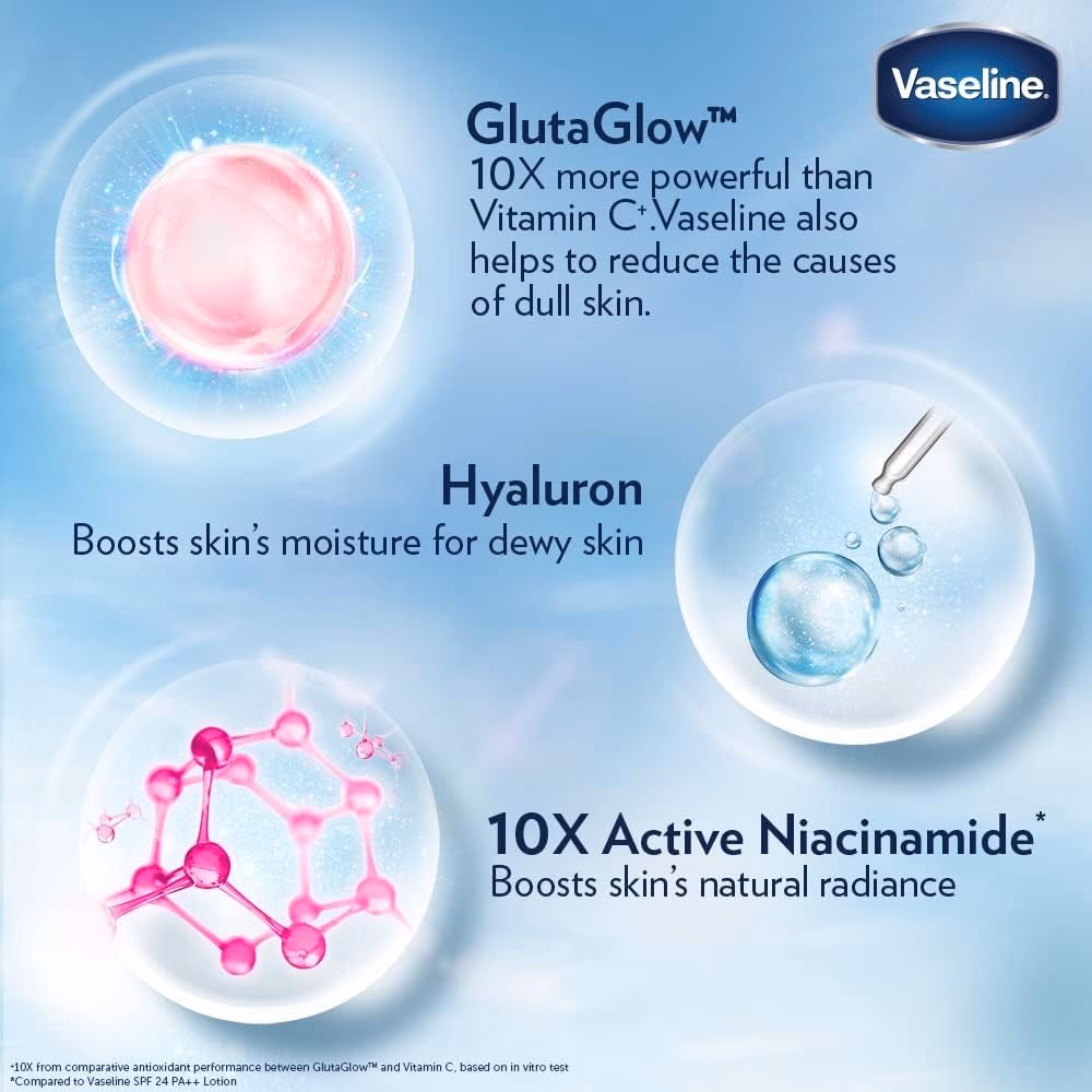 Vaseline Healthy Bright Gluta-Hya Serum Burst Lotion Dewy Radiance 330ml 3
