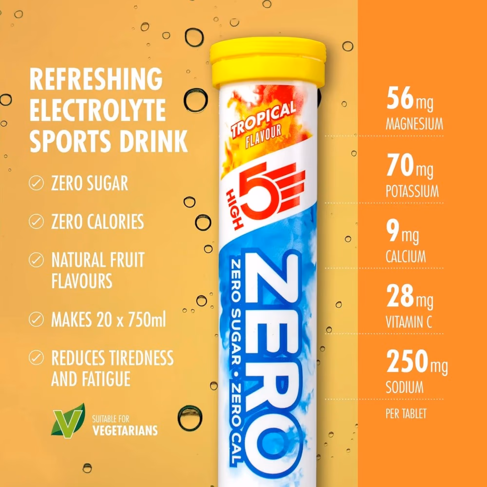 High5 Zero Electrolyte Drink Tropical – 20 Effervescent Hydration Tablets 3