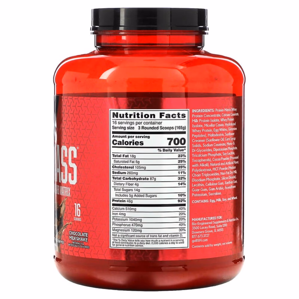 BSN True-Mass Protein Powder Chocolate Milkshake, 5.82 Lbs (16 Servings) 3