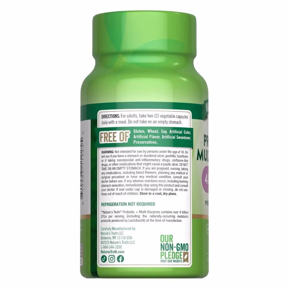 Natures Truth Probiotic + Multi Enzymes - 60 Capsules 3