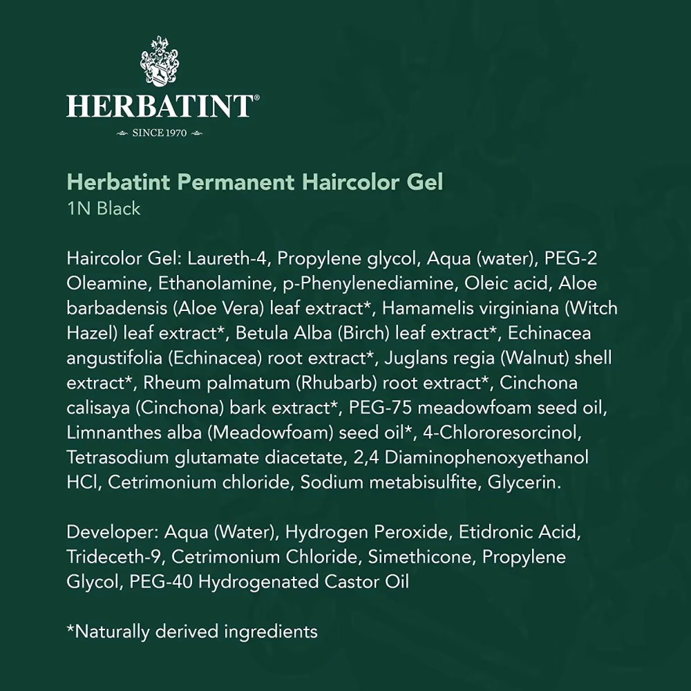 Herbatint Haircolor Gel 1N Black 2