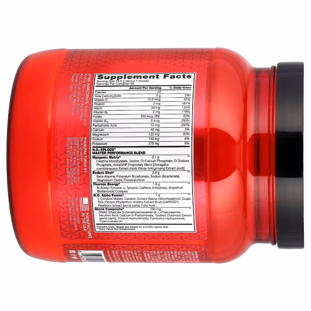 BSN NO Xplode 2.45lb – Fruit Punch Pre-Workout Powder 4