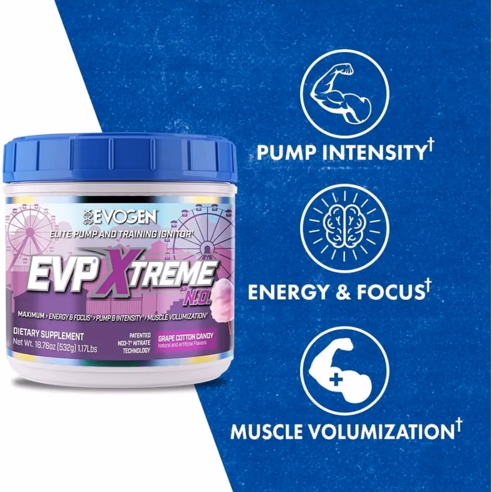 Evogen EVP Extreme N.O. Pre-Workout 532gm - Grape Cotton Candy Flavor 2