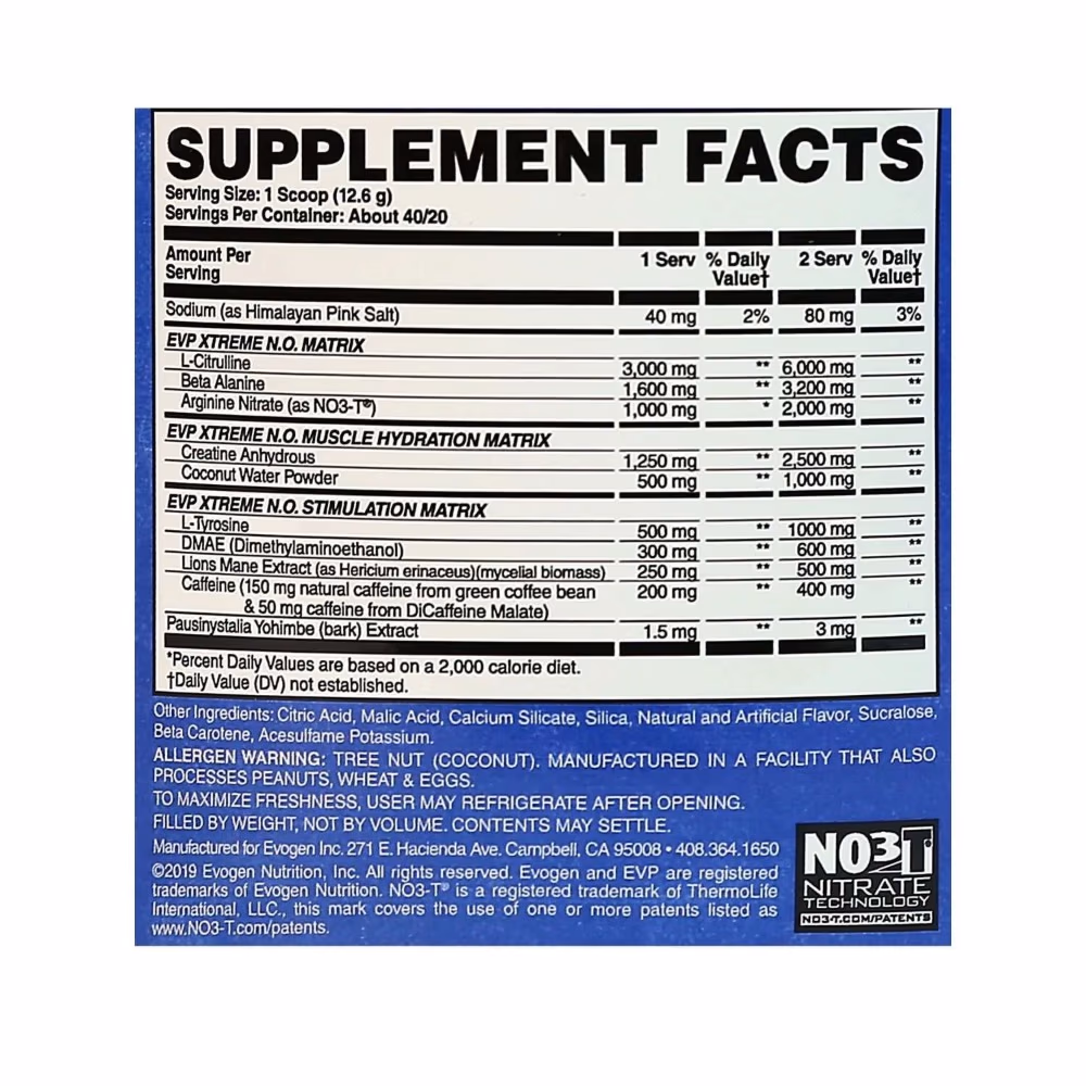 Evogen EVP Extreme N.O. Pre-Workout 496gm - Sour Watermelon Flavor 4