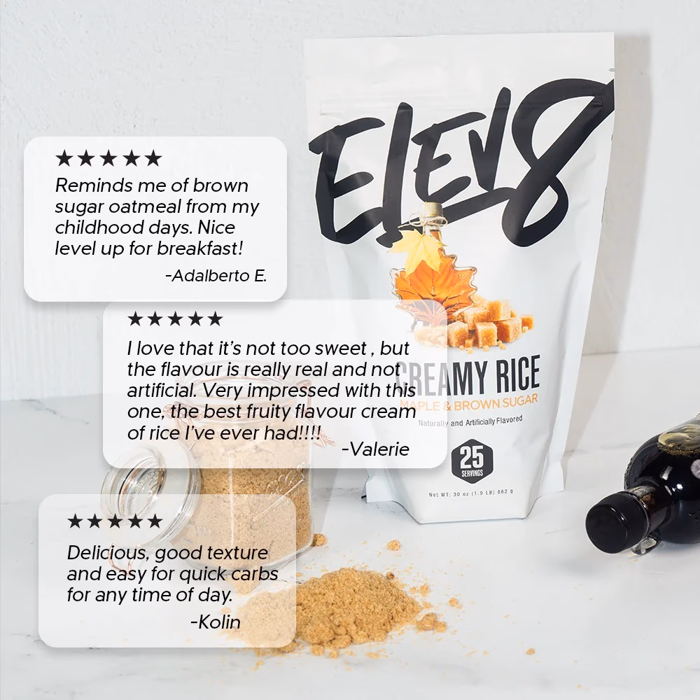 ELEV8 Creamy Rice Maple & Brown Sugar 875g 5