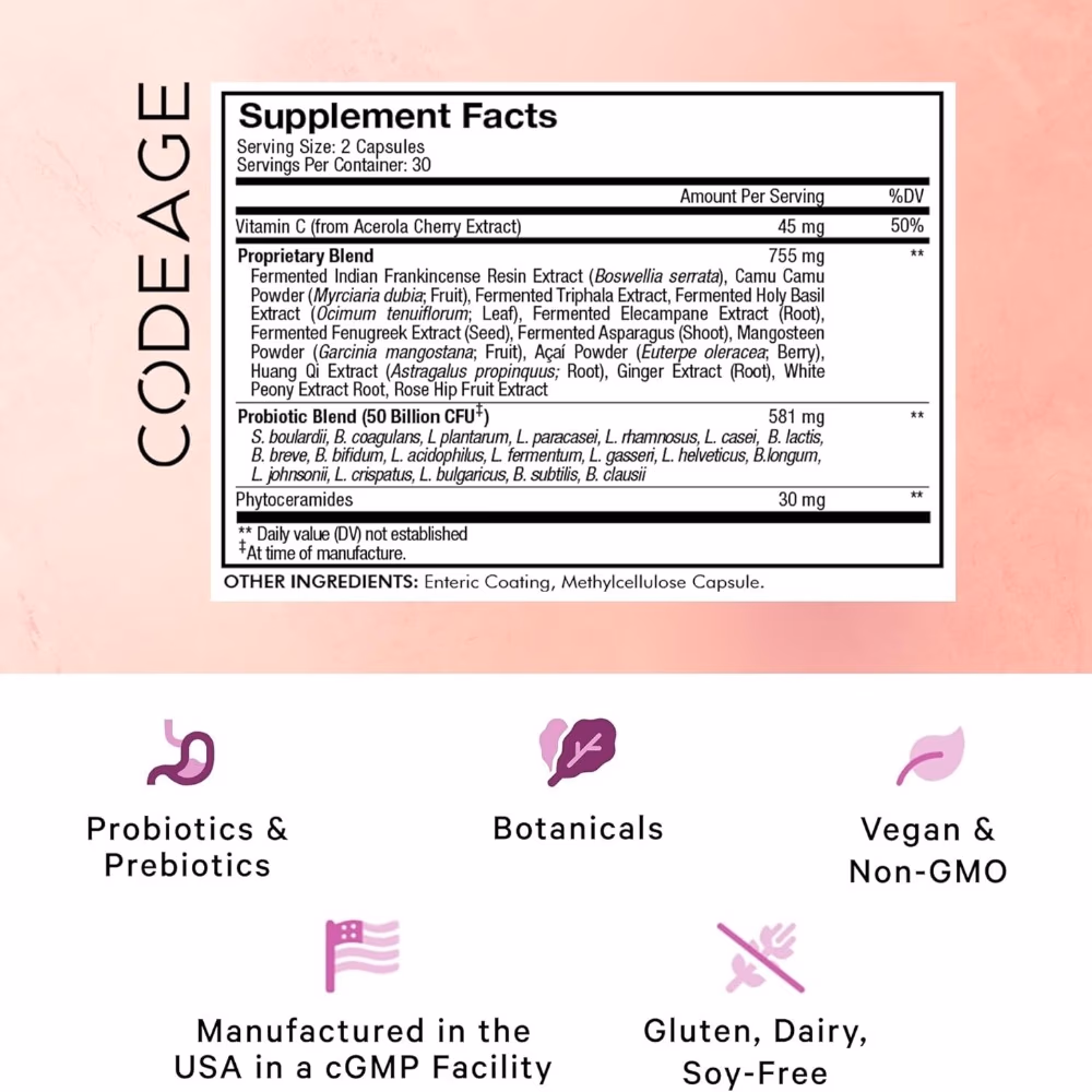 Codeage Skin Probiotic+ 60 Capsules 2