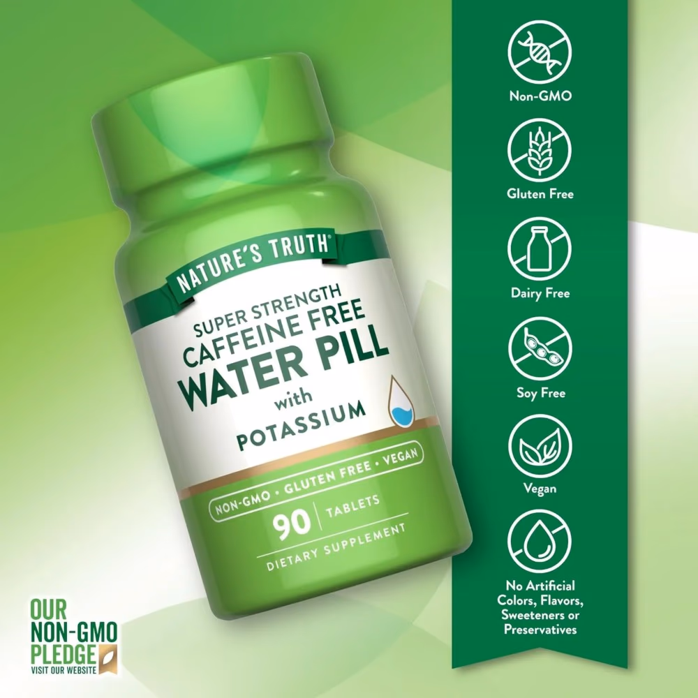 Natures Truth Water Pill With Potassium Vegetarian - 90 Tablets 4