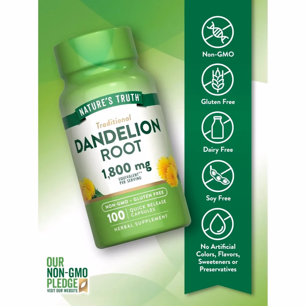 Natures Truth Dandelion Root 1800mg - 100 Capsules 5