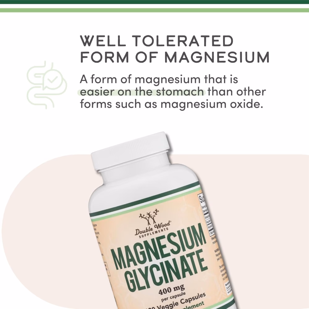 Double Wood Magnesium Glycinate 400mg Capsules 180s 3
