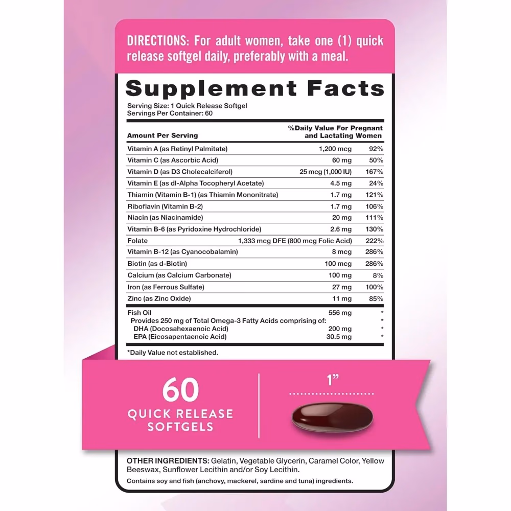 Natures Truth Prenatal Multivitamin DHA - 60 Softgels 5