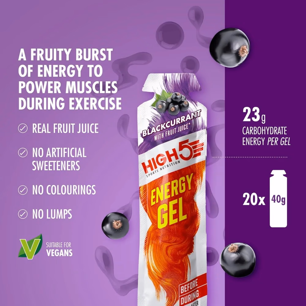 HIGH5 Energy Gel Blackcurrant 40g – Quick Fuel for Running, Cycling And Endurance 3