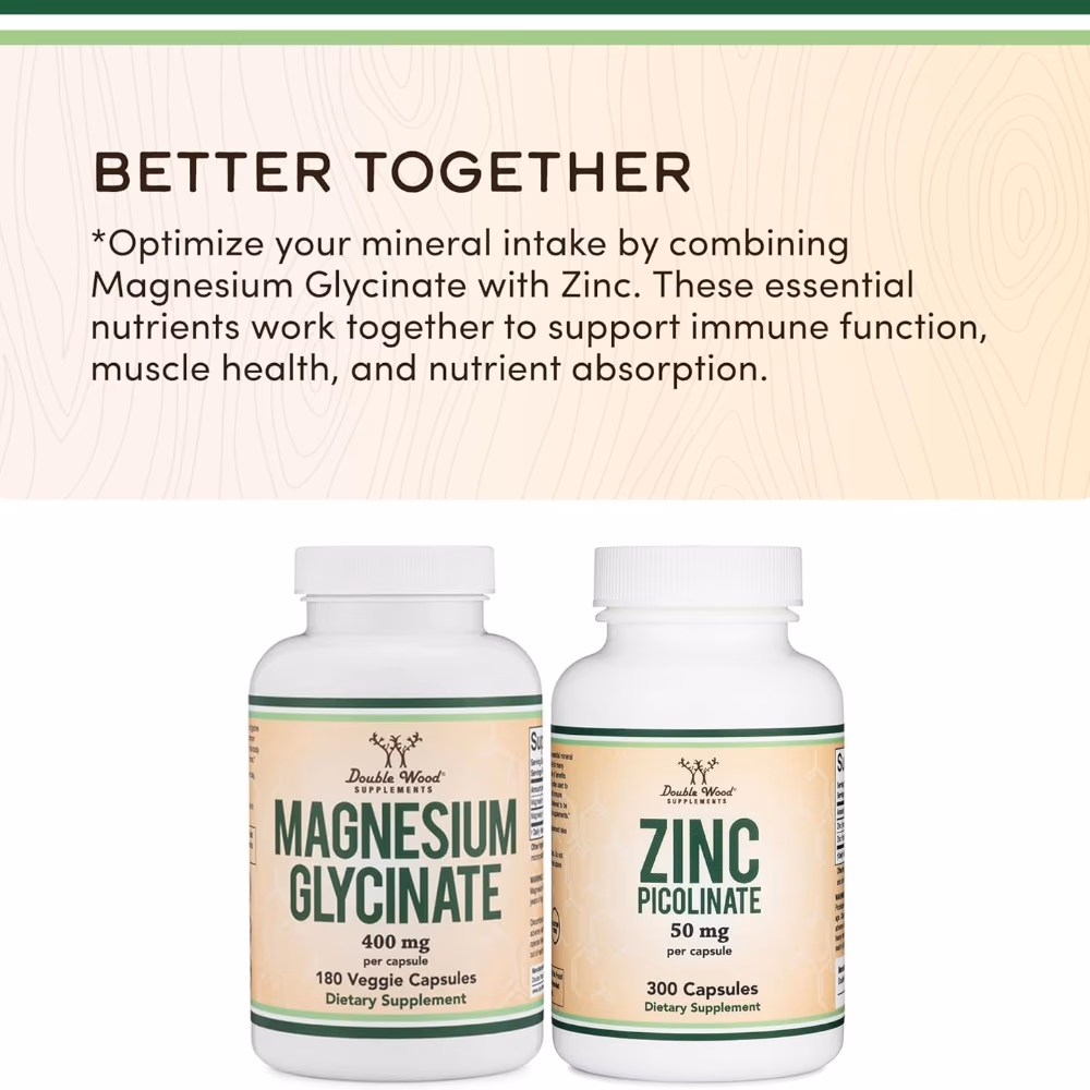 Double Wood Magnesium Glycinate 400mg Capsules 180s 4