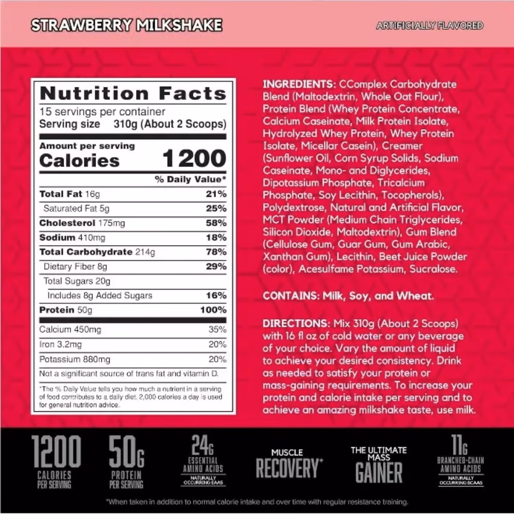 BSN True Mass Gainer Strawberry 10 LBS 3