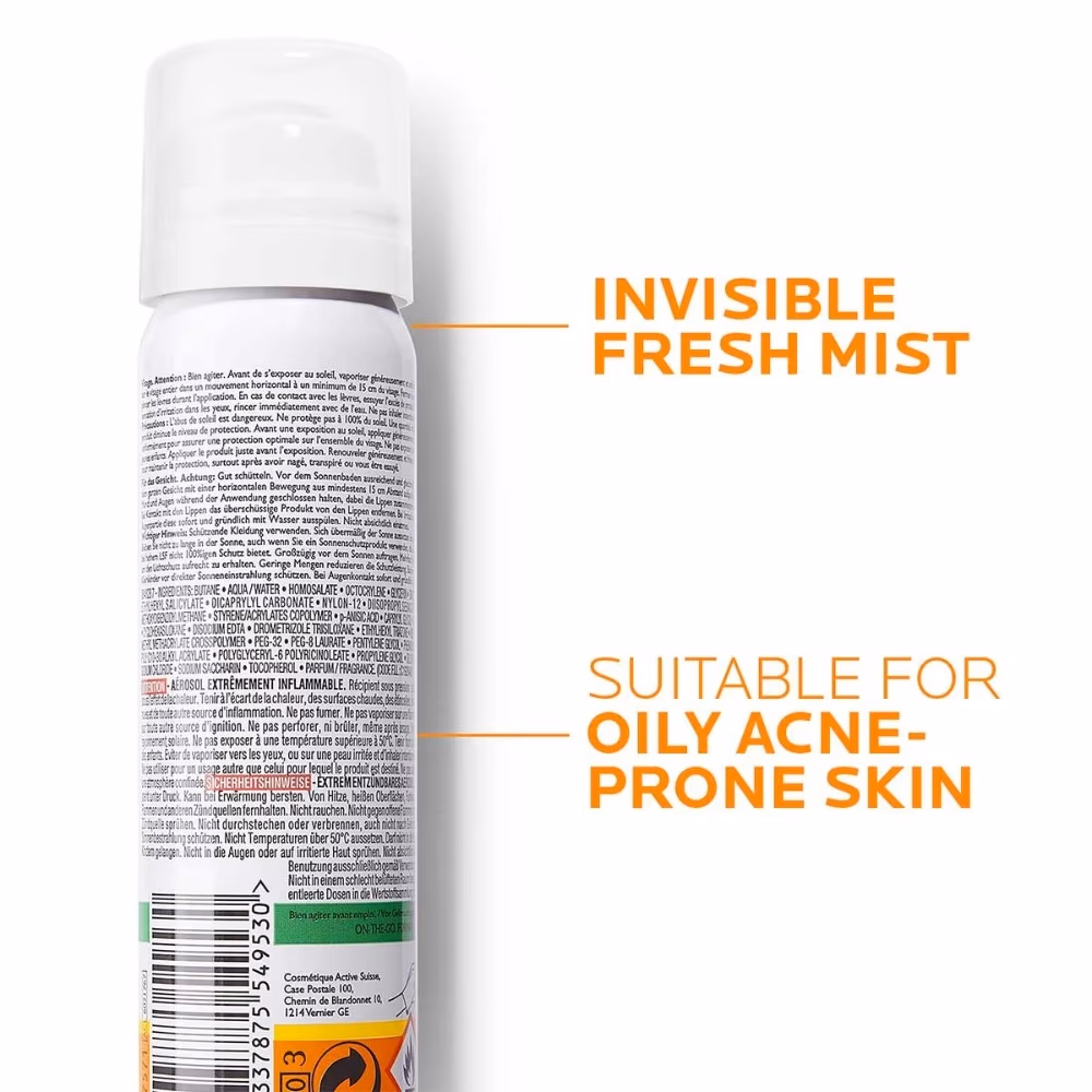 La Roche-Posay Anthelios Anti-Shine Invisible Face Mist SPF 50 75ml 5