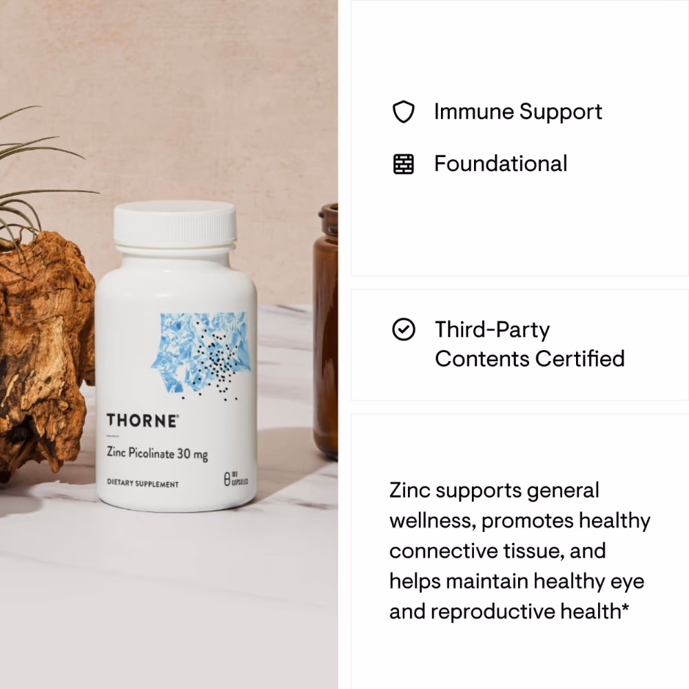 Thorne Zinc Picolinate 30mg - 180 Capsules 5