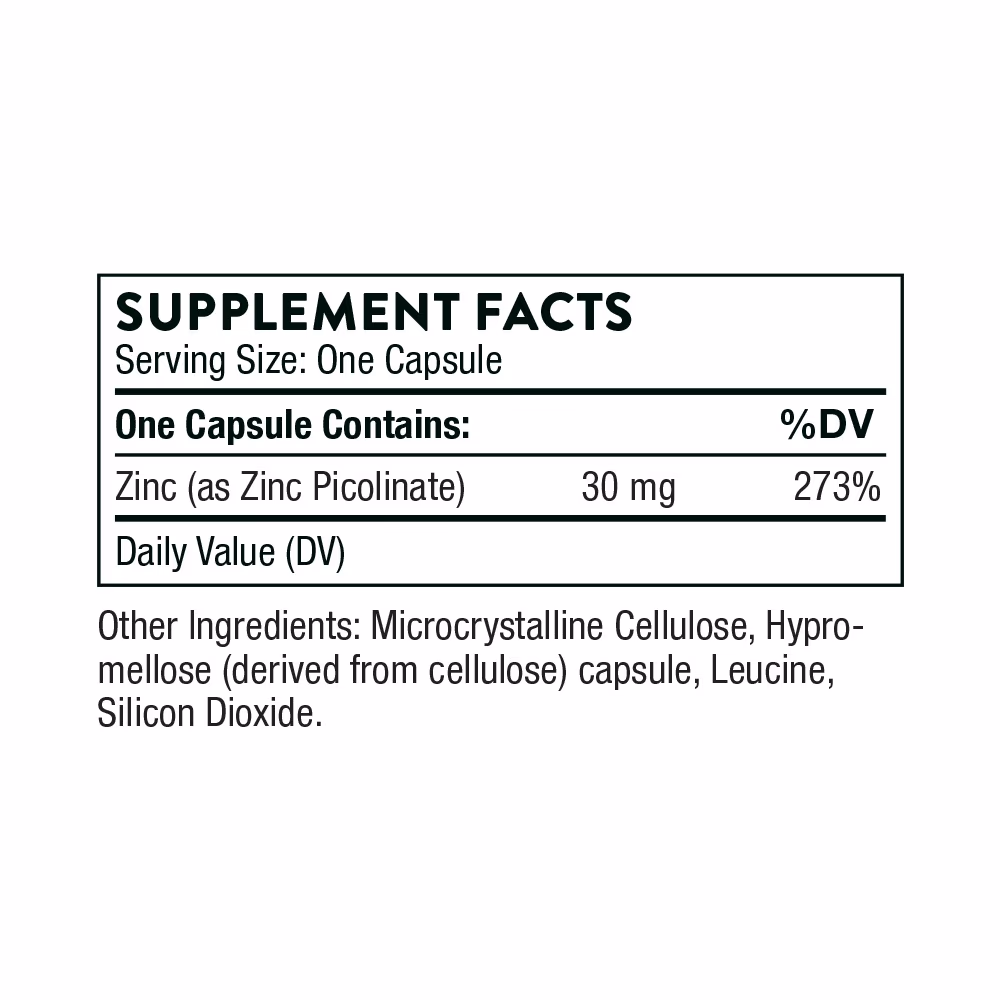 Thorne Zinc Picolinate 30mg - 180 Capsules 2