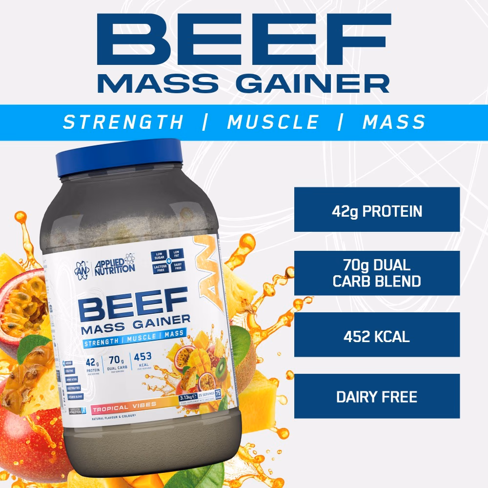 Applied Nutrition Beef Mass Gainer Tropical Vibes 3.13kg 2