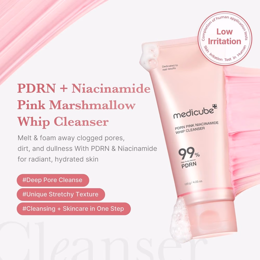 Medicube PDRN Pink Niacinamide Whip Cleanser 120g 3