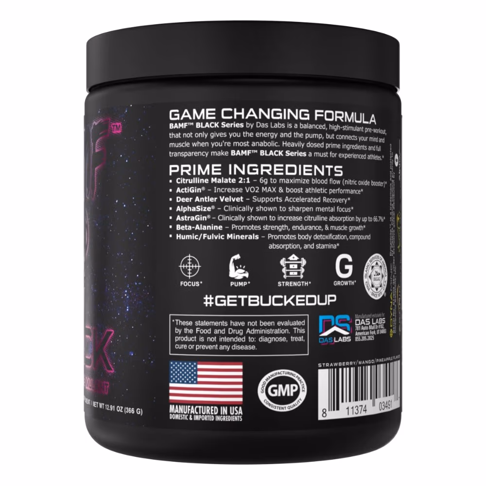 Bucked Up BAMF High Stim Pre Workout Welcome Miami 365g 4