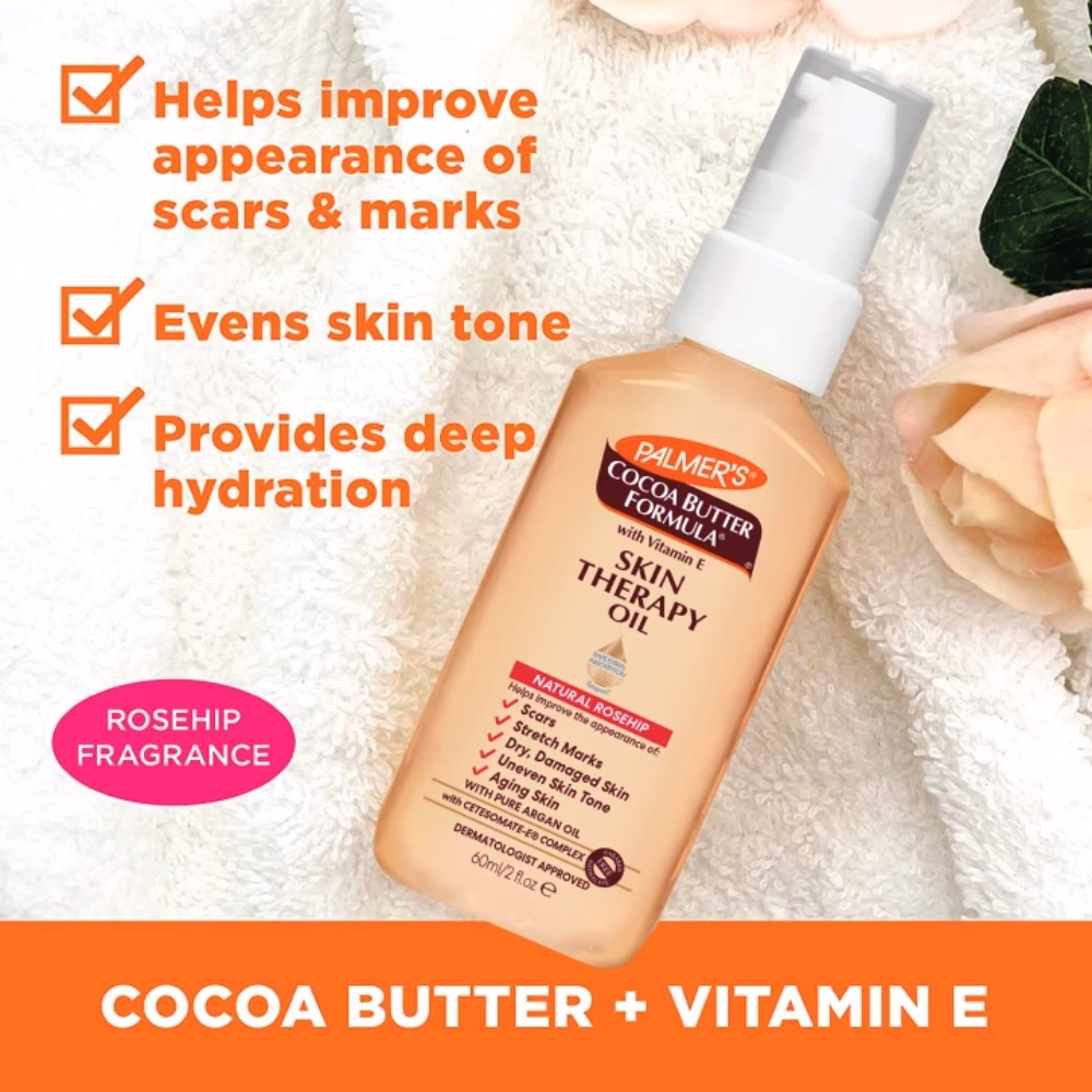 Palmer’s Cocoa Butter Formula Skin Therapy Oil Rosehip 60ml | Multi-Purpose Face & Body Oil for Scars, Stretch Marks & Uneven Tone 2