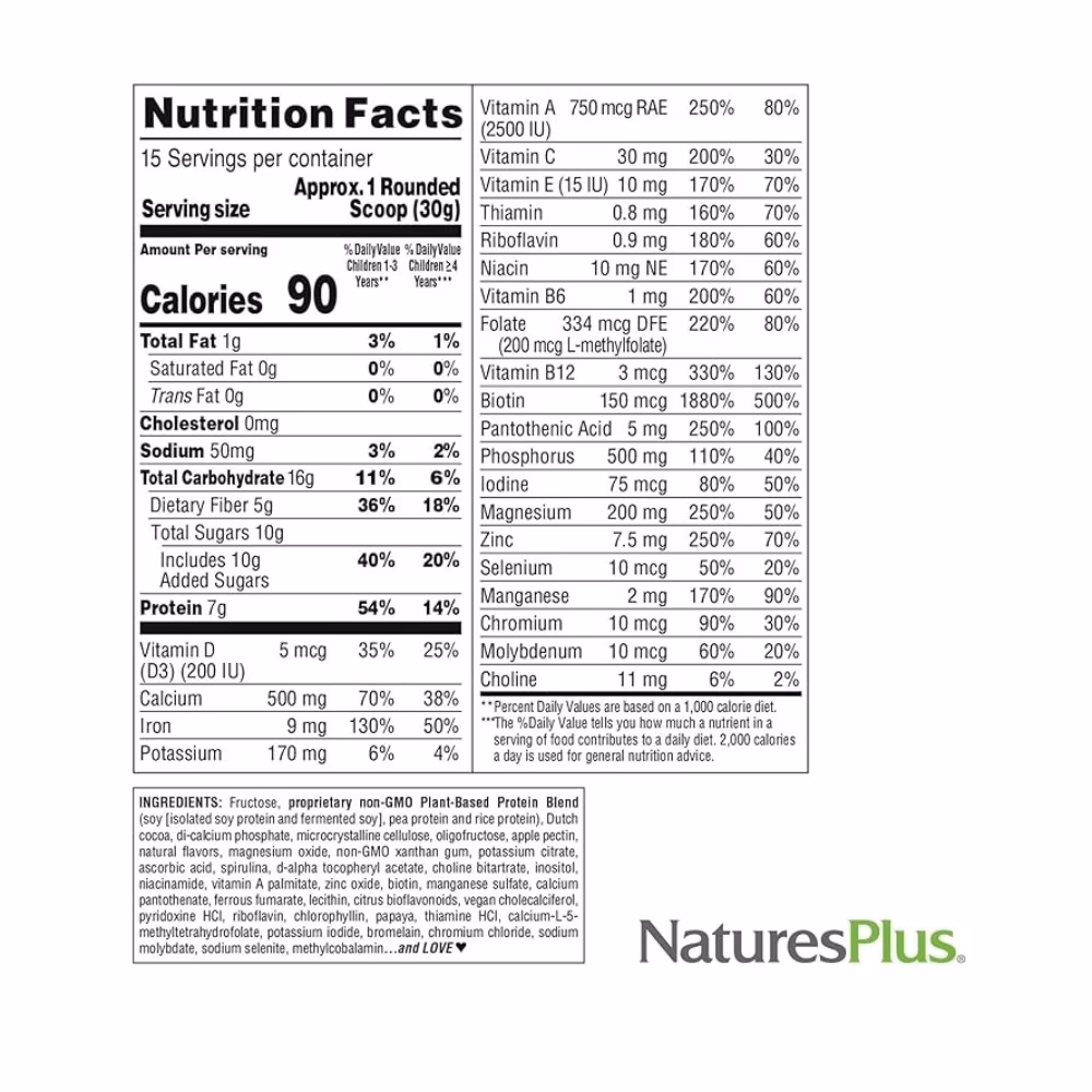 Natures Plus Spiru-Tein Junior 450g Chocolate Flavour 5