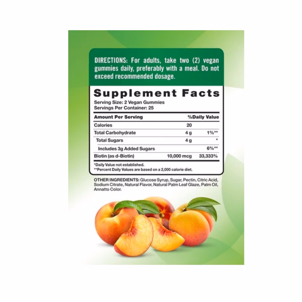 Nature's Truth Biotin 10,000mcg Peach Gummies 50s 3