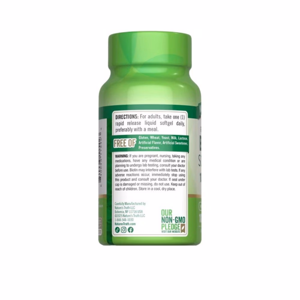 Nature's Truth Biotin 10,000mcg Liquid Softgels 100s 2