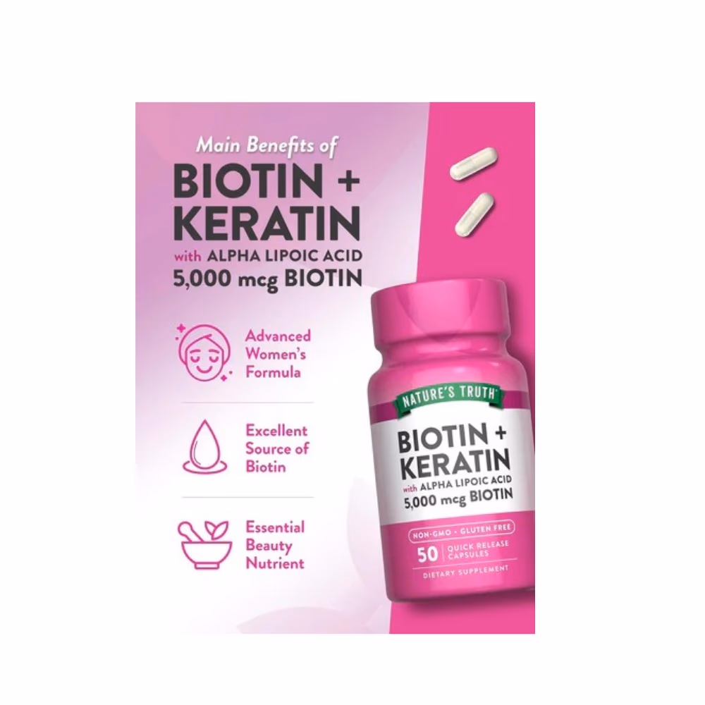 Nature's Truth Biotin + Keratin 50 Caps 4
