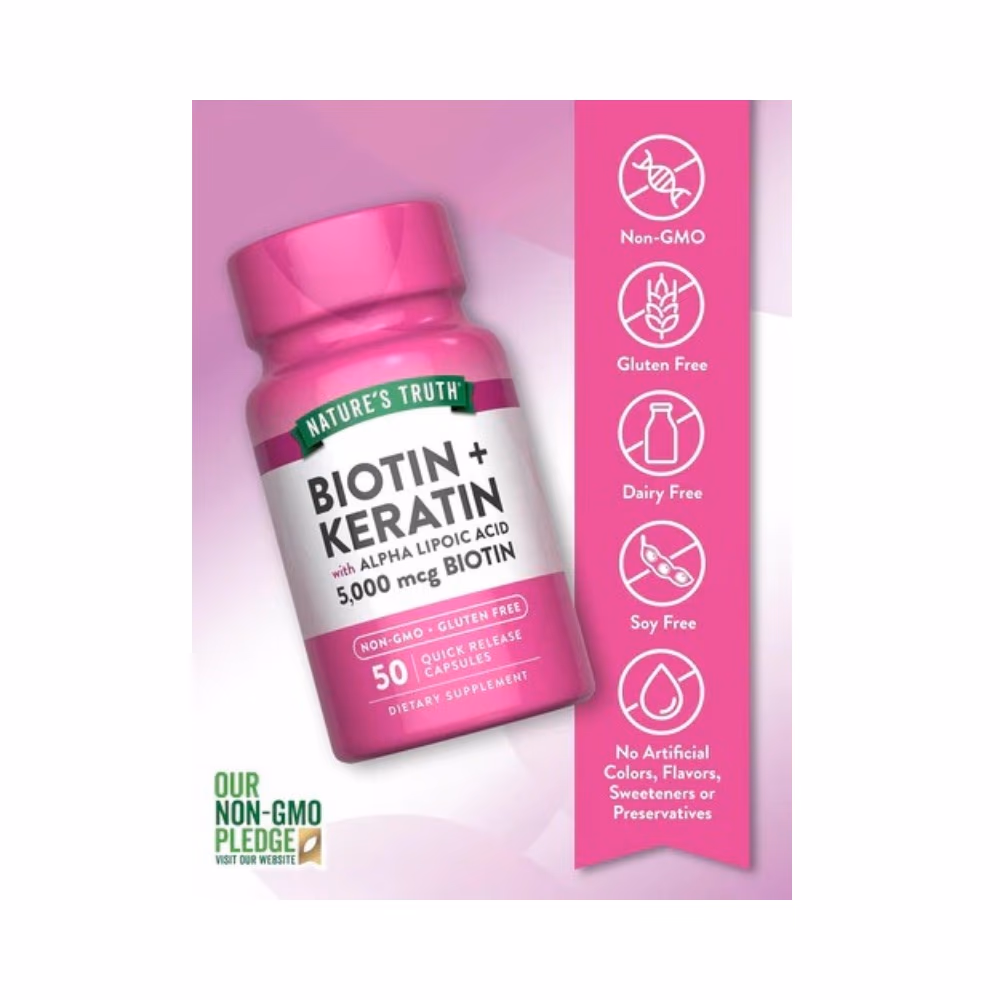 Nature's Truth Biotin + Keratin 50 Caps 3