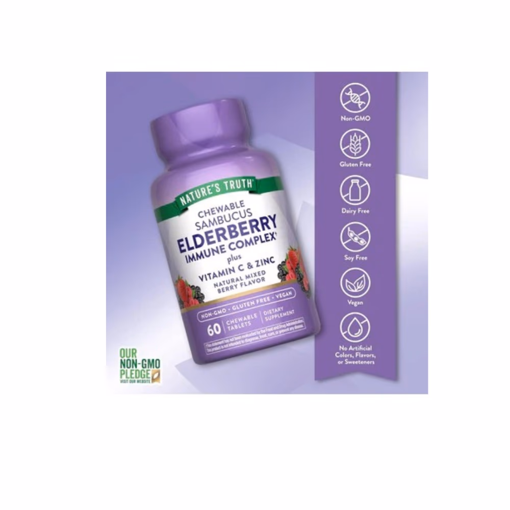 Nature's Truth Black Elderberry Immune 60 Chew Tabs 3