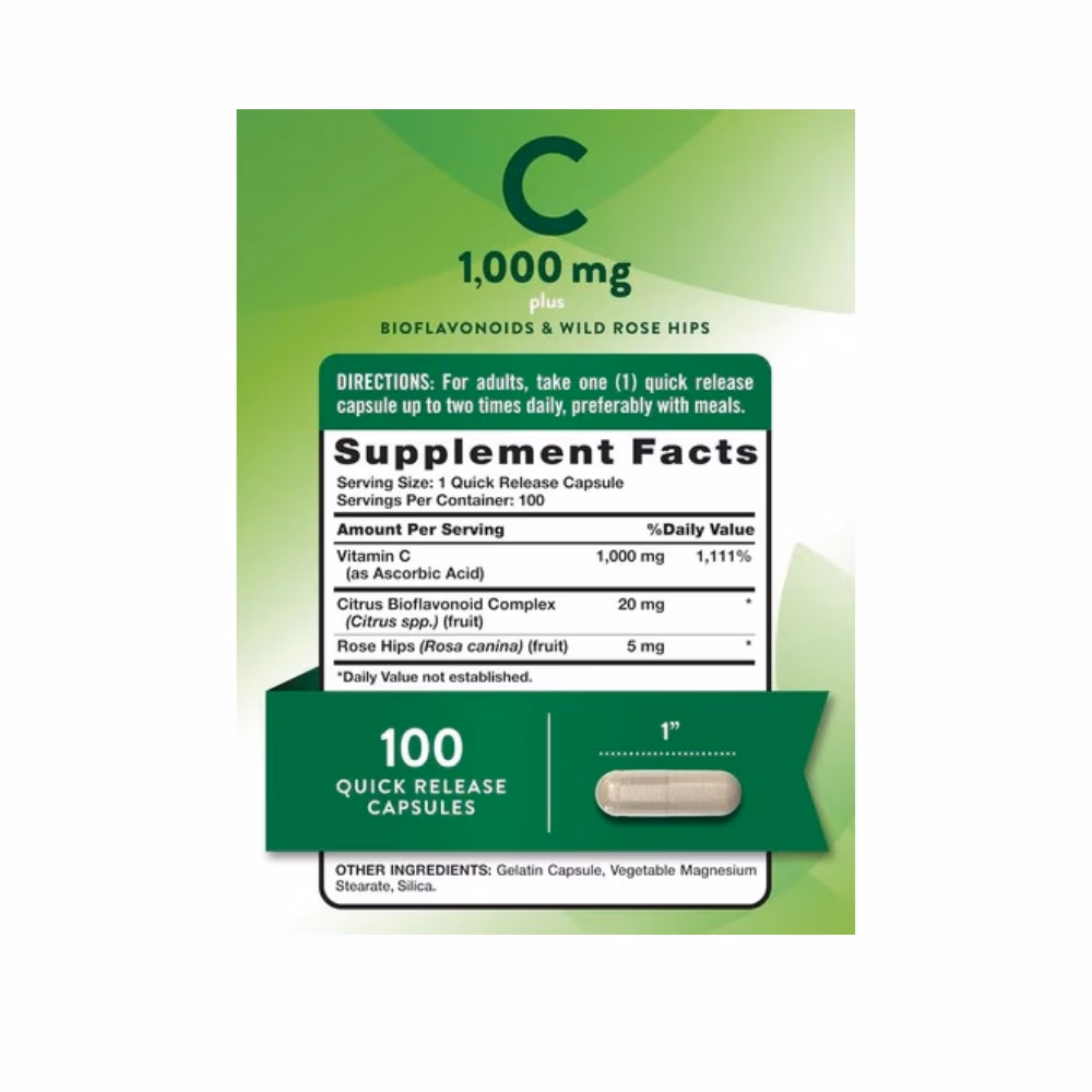 Nature's Truth C 1000mg Plus Rose Hips 100 Capsules 4