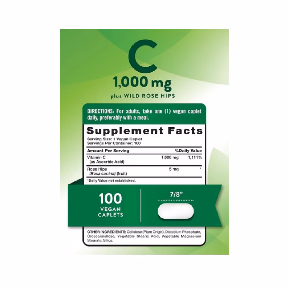 Nature's Truth C 1000mg Plus Wild Rosehips 100 Capsules 2