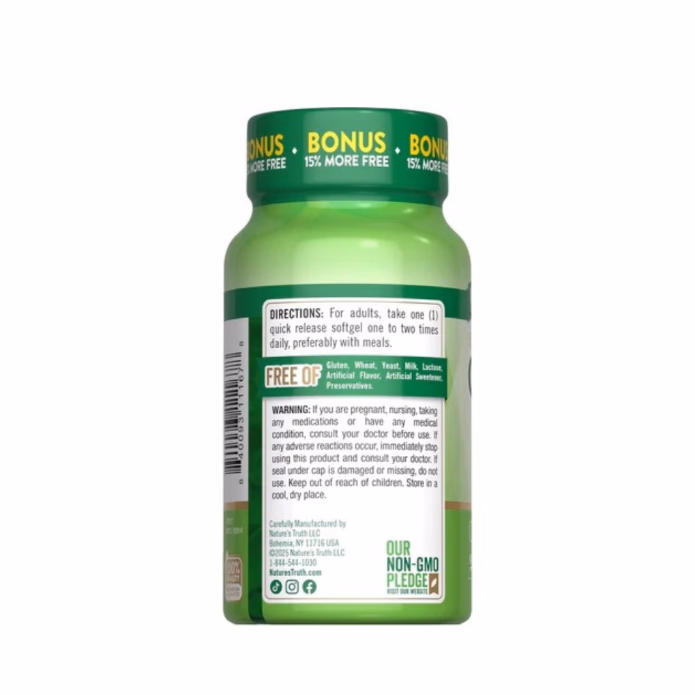Nature's Truth CoQ-10 200mg + Black Pepper Extract Softgels 92s 4