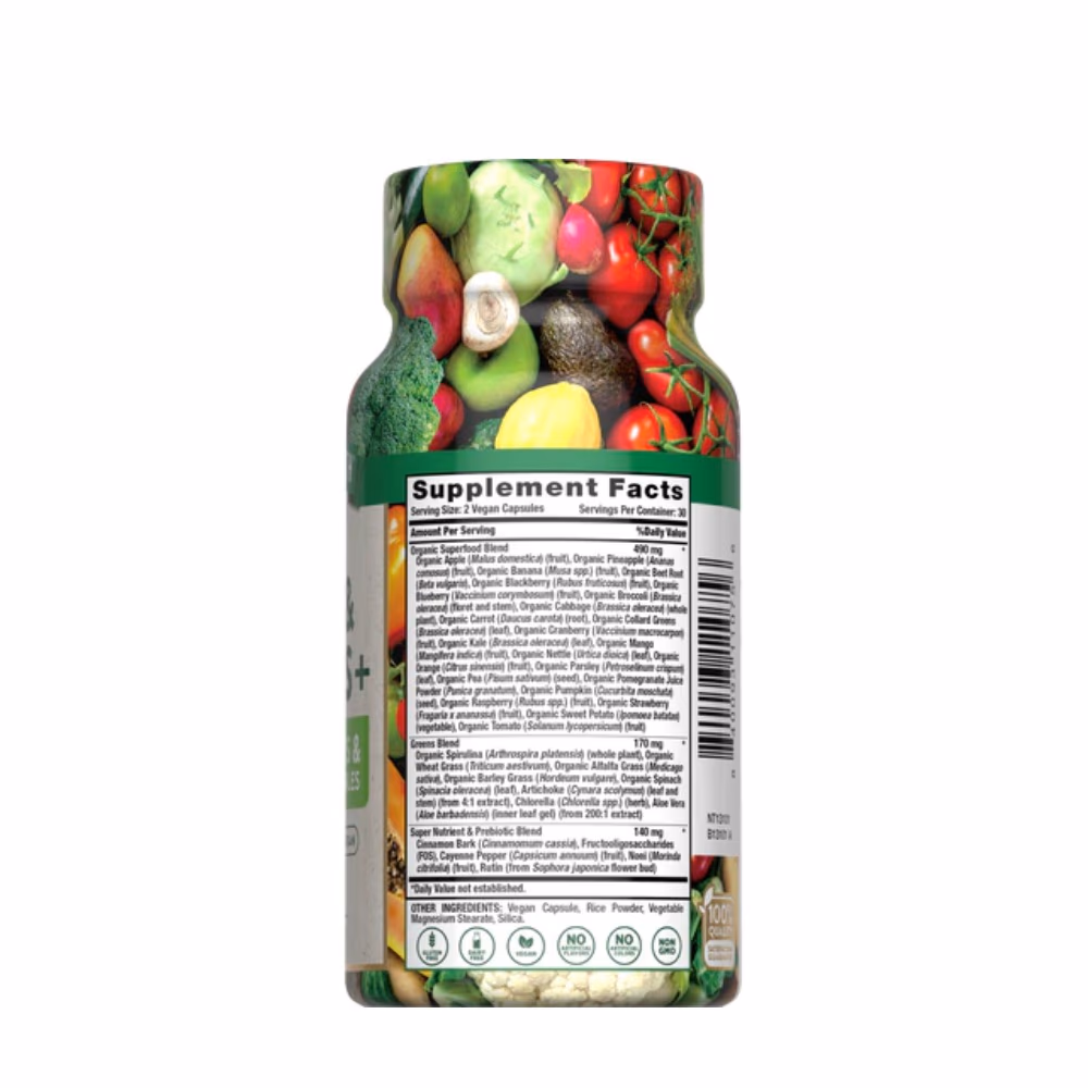 Nature's Truth Daily Fruits & Veggies+ 60 Veg Caps 3